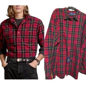 Polo Ralph Lauren Plaid Oxford Brush Cotton Men’s Size XLT Big Tall Orig. $138